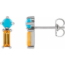Load image into Gallery viewer, Colors of Capri Turquoise and Citrine Earrings
