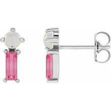 Load image into Gallery viewer, Pretty In Pink Tourmaline and Opal Earrings
