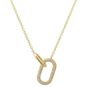 Oval Pavé Double Link Diamond Necklace