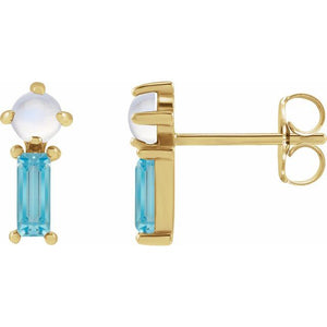 Out Of This World Moonstone and Topaz Earrings