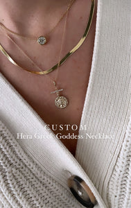 Hera Coin and Diamond Bar Necklace