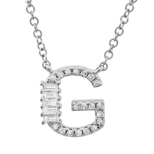 The Ivy Mixed Diamond Initial Letter Necklace