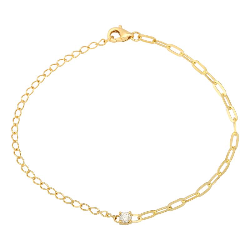 Anna Diamond Half & Half Chain Bracelet or Necklace