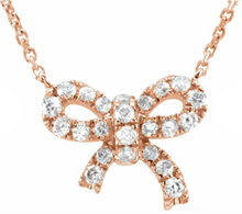 Load image into Gallery viewer, Small Bow Diamond Necklace
