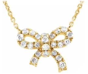 Small Bow Diamond Necklace
