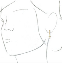 Load image into Gallery viewer, Diamond Cross Hinged Hoop Earrings
