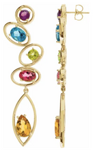 Load image into Gallery viewer, Multi-Gemstone Drop Diamond Earrings
