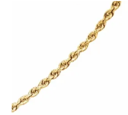 Gold Traditional Solid Rope Chain Unisex