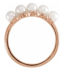 Load image into Gallery viewer, Pearl and Diamond Stackable Ring
