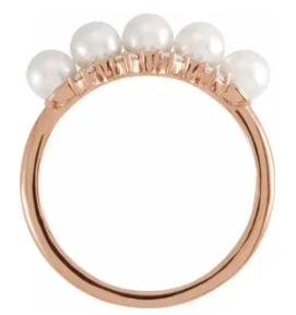 Pearl and Diamond Stackable Ring