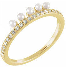Load image into Gallery viewer, Diamonds and Pearls Ring
