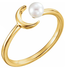 Load image into Gallery viewer, Crescent Pearl Ring
