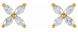 Floral Motif Diamond Earrings