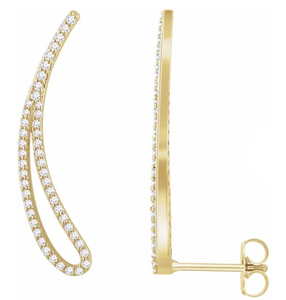 Two-Way Diamond Ear Climbers