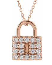 Load image into Gallery viewer, Diamond Padlock Necklace
