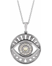 Load image into Gallery viewer, Diamond and Stone Evil Eye Necklace
