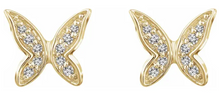 Load image into Gallery viewer, Diamond Butterfly Earrings Youth
