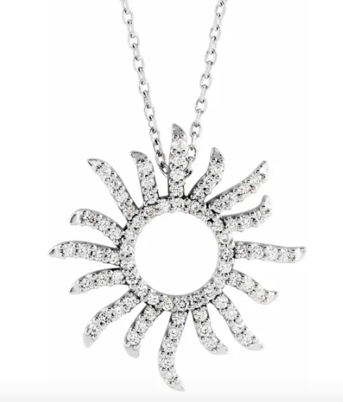 Diamond Beaming Sun Necklace