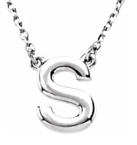 Block Letter Necklace Sterling Silver