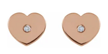 Load image into Gallery viewer, Diamond Heart Earrings Youth Pair

