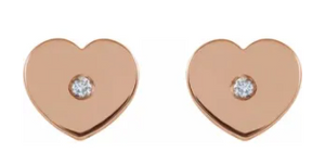 Diamond Heart Earrings Youth Pair