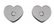 Load image into Gallery viewer, Diamond Heart Earrings Youth Pair

