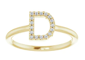 Diamond Letter Initial Ring