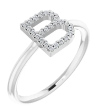 Load image into Gallery viewer, Diamond Letter Initial Ring
