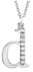 Diamond Lowercase Initial Necklace