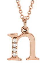 Load image into Gallery viewer, Diamond Lowercase Initial Necklace
