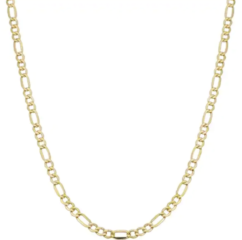 Gold Solid Figaro Chain Unisex