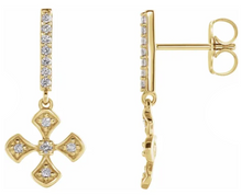 Load image into Gallery viewer, Diamond Cross Dangle Earrings
