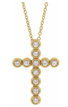 Load image into Gallery viewer, The Esme Bezel Diamond Cross Necklace
