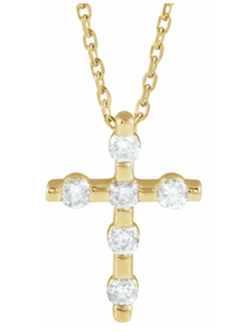 Scattered Diamond Cross Necklace