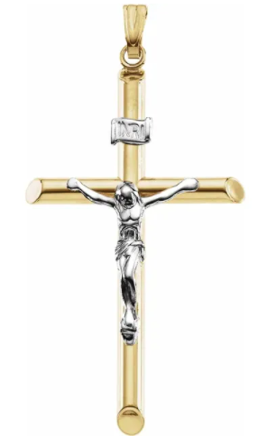 Large Hollow Crucifix Pendant