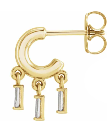 Fringe Diamond Mini Hoop Earrings