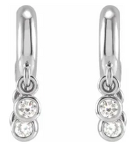 Load image into Gallery viewer, Fringe Diamond Mini Hoop Earrings
