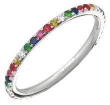 Load image into Gallery viewer, Skinny Rainbow Gemstone Ring
