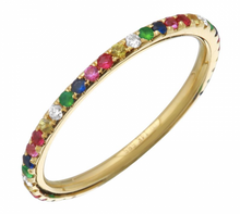 Load image into Gallery viewer, Skinny Rainbow Gemstone Ring
