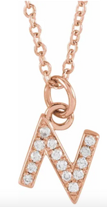 Petite Diamond Initial Necklace
