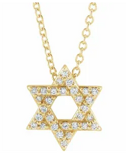 Load image into Gallery viewer, Diamond Star of David Religious Necklace
