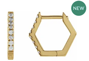 Geometric Hinged Huggie Earrings