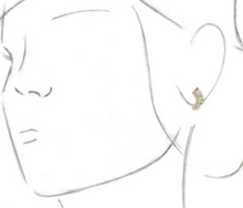 Load image into Gallery viewer, Curved Fan Diamond Earrings
