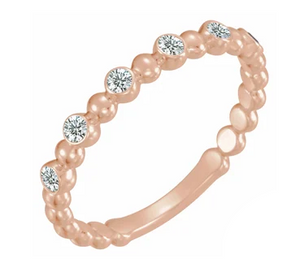 Diamond Station Beaded Ring