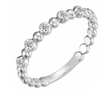 Load image into Gallery viewer, Diamond Station Beaded Ring
