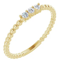 Load image into Gallery viewer, Beaded Diamond Stackable Ring

