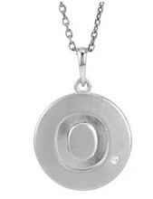 Load image into Gallery viewer, Sterling Silver Diamond Initial Disc Necklace
