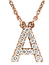 Load image into Gallery viewer, Diamond letter initial necklace
