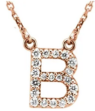 Load image into Gallery viewer, Diamond letter initial necklace
