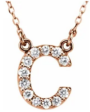 Load image into Gallery viewer, Diamond letter initial necklace
